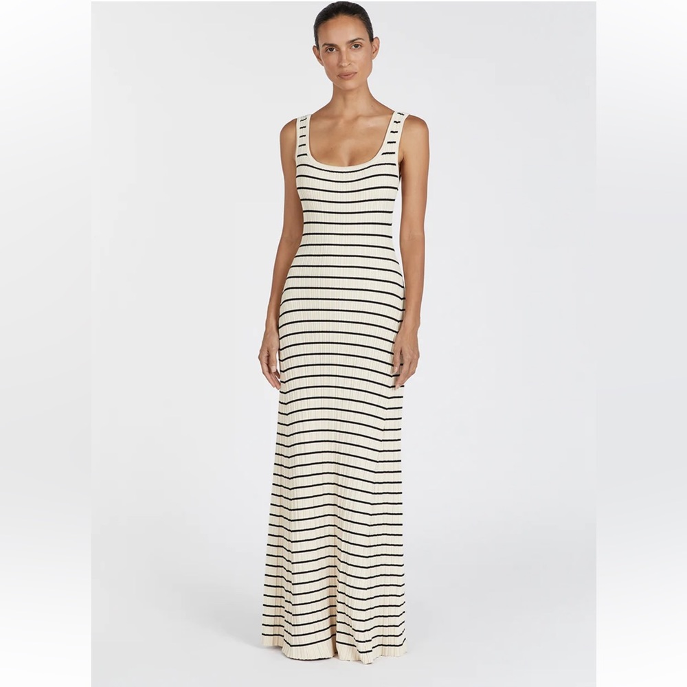 DISSH BILLIE BUTTER STRIPE MIDI DRESS